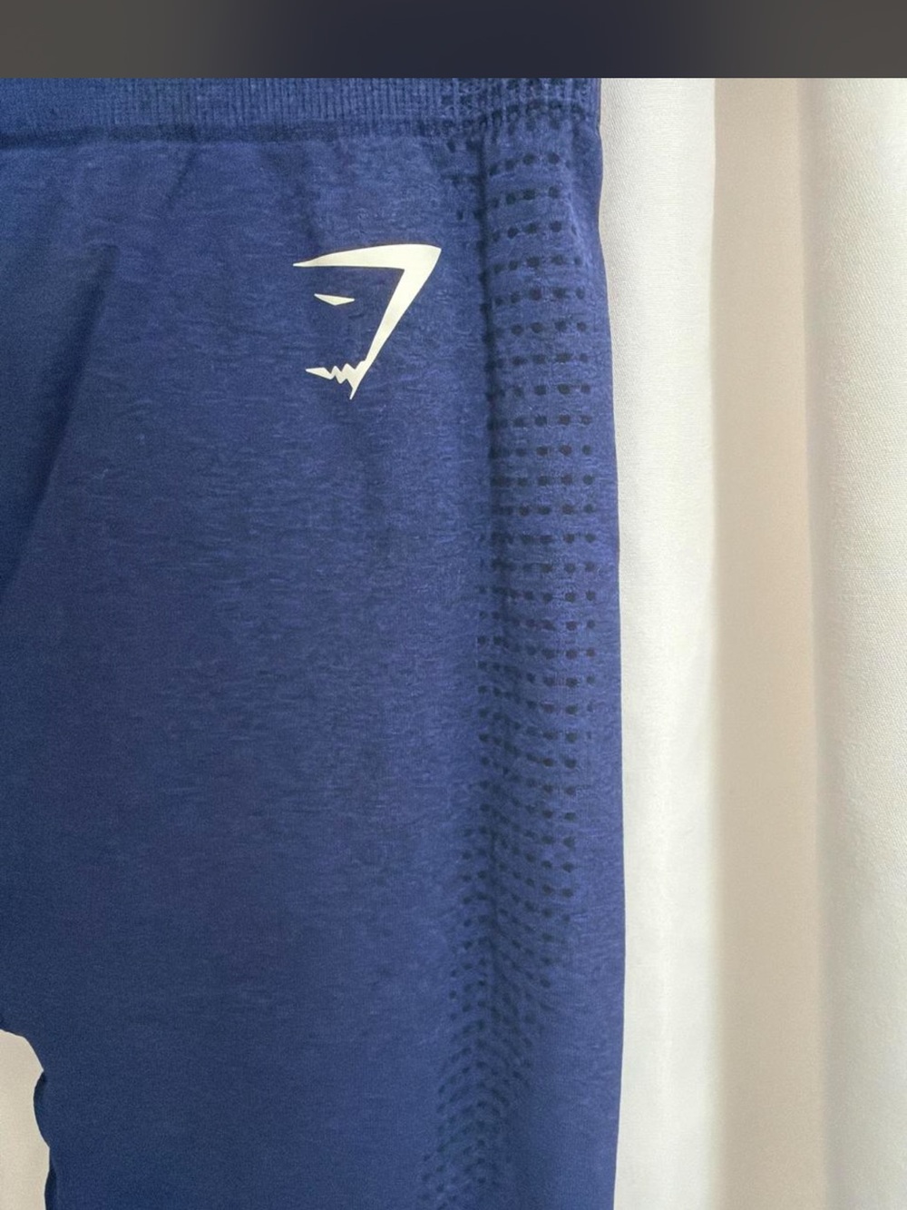 Gymshark Blue Seamless Leggings with White Logo